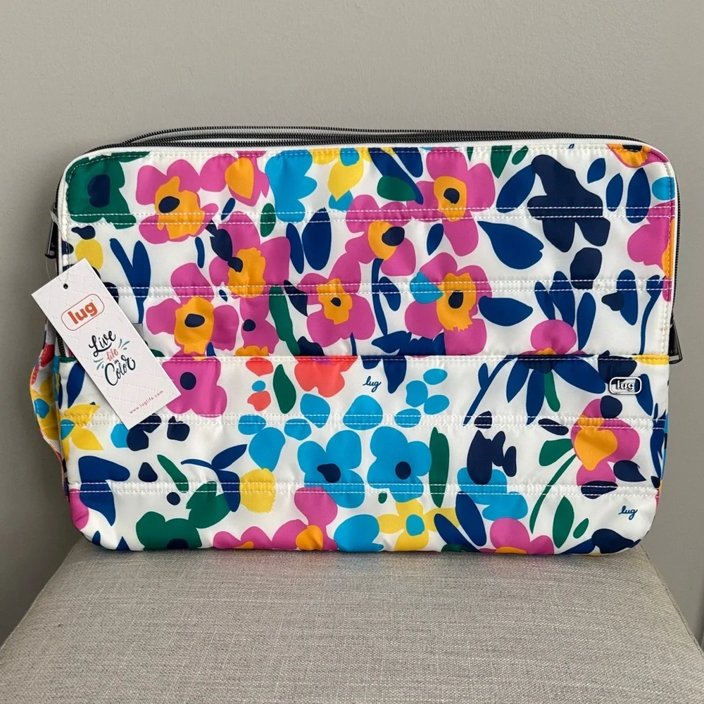 Lug Women's Colorful Floral Laptop Bag- w/ adjustable crossbody